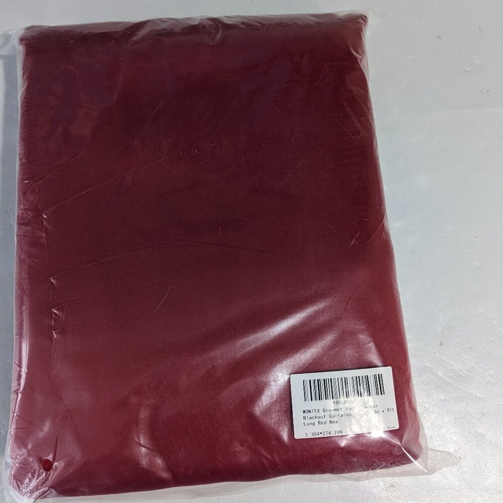 NEW - Wontex Blackout Curtains Room Divider w/ Grommet - 9' x 10' ft. - Red